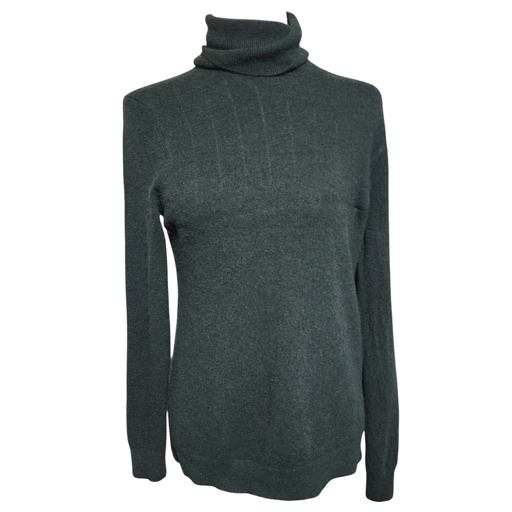 Pendleton Petite Size Medium 100% Cashmere Turtleneck Sweater Olive Green